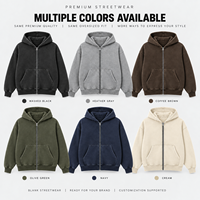 Sweat-shirt à capuche zippé personnalisé 100 % coton imprimé et brodé pour homme, en molleton, style streetwear, marque privée