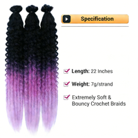 Extensions de tresses synthétiques faites à la main, dreadlocks au crochet, trame simple, fibre haute température, pré-étirées, style Reggae Hip Hop