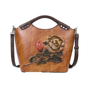Bolso Tote de Gran Capacidad para Mujer, Estilo Vintage Retro, de Cuero Genuino de Primera Capa, con Cierre de Cremallera, Forro de Poliéster - Product Image 2