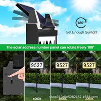 Lampe solaire LED d'extérieur étanche à économie d'énergie pour numéro de maison, modèle privé, avec piquet, alimentation USB