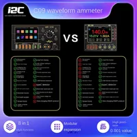 Multimètre de précision I2C C09 avec écran LCD, mesure de la forme d'onde du courant 0,001 V/A, pour la réparation de téléphones mobiles, charge rapide, double canal