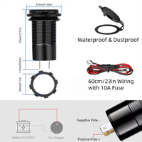 Prise de charge QC4.0 PD Type-C et ports USB, prise de courant USB C 12V, prise allume-cigare pour voiture, bateau, moto, golf