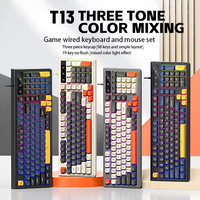 Teclado para Juegos con Cable de 98 Teclas, Silencioso, Retroiluminado, con Teclas de Dos Tonos, USB, para Computadora