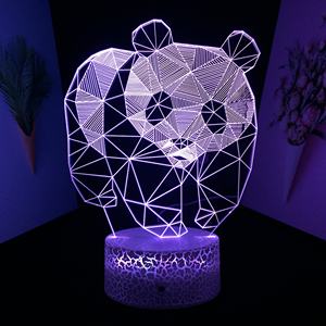 Lampada LED 3D a Forma di Orso Panda con 9000 Design, Telecomando, 16 Colori Cangianti per Decorazione Camera, Luce Notturna da Tavolo Animata - Product Image 1