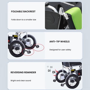 KSM-505 Lightweight Foldable Wheelchair Portable Aluminum Power <b>Electric</b> Wheelchair with Lithium Battery Max Load 120 KGS - Product Image 6