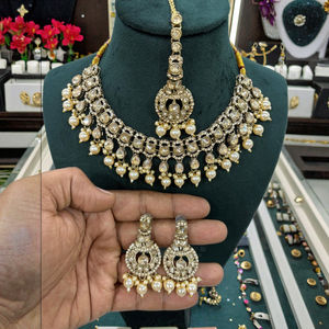 Ensemble de pierres plaquées or-bijoux de mariage indien produit en vrac bijoux de mode personnalisés - Product Image 2