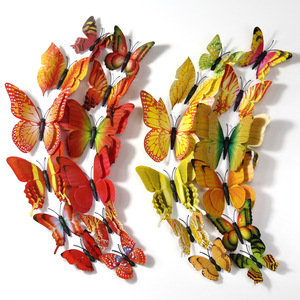 Autocollant mural magnétique adhésif double face en forme de papillon, en PVC, design moderne et minimaliste, décoration de salon - Product Image 1