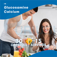Capsules de glucosamine et de calcium, complément nutritionnel pour la santé des articulations, absorption du calcium, adapté aux personnes d'âge moyen et âgées