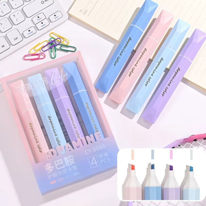 Set <span class=keywords><strong>de</strong></span> Marcadores <span class=keywords><strong>de</strong></span> Color Macaron Dopamine, Resaltadores Suaves con Protección Ocular, Marcador Oblicuo - Product Image 3