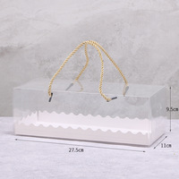 Usine Wistac Emballage personnalisé de boîte à gâteau en plastique transparent portable Boîte d'emballage de gâteau en PVC PET pour tarte au fromage avec cordes