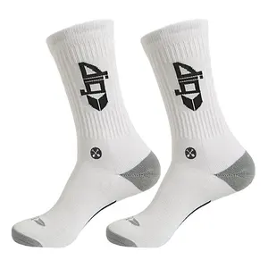 Calcetines deportivos Pop de punto personalizados para hombre con patrón de letras calcetines de punto de algodón OEM