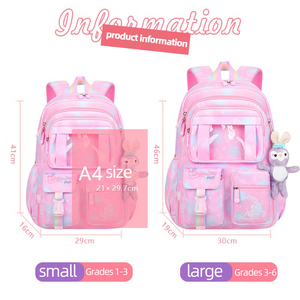 New Design Oxford Waterproof Fashion Trend <b>Students</b> School <b>Backpack</b> 1-6 Grades Reduce Burden Portable Shoulder Bag for Girls - Product Image 3