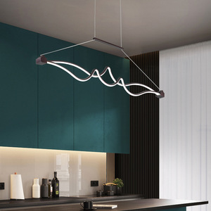 2026 Modern Wave Curve Restaurant Bar Club <strong>Commercial</strong> Led <strong>Kitchen</strong> Pendant <strong>Light</strong> - Product Image 4