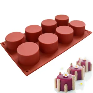 Gold Silicone Molds для Baking, Cake Mould, 8 Cavities, Soap, Jelly, Baby Safe, DIY, China Suppliers, Wholesale, New Products