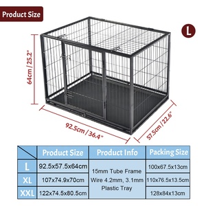 <span class=keywords><strong>Cage</strong></span> pour chien en métal robuste, ouverte en haut, avec plateau en plastique - Product Image 3