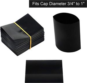 <span class=keywords><strong>PVC</strong></span> đen thu nhỏ ban nhạc, 50x60mm đen đục lỗ thu nhỏ bọc cho chai nước sốt nóng và chai chất lỏng khác - Product Image 3