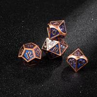 Jeu de dés polyédriques 7 en 1 en métal, jeu de dés pour les campagnes de jeu de rôle Dungeons & Dragons, cadeau pour les joueurs, avec marquages numériques standard