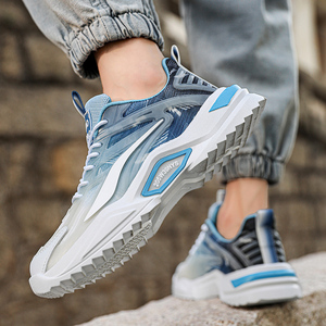 Zapatos Deportivos Casuales para Hombre con Amortiguación de Aire, Color Degradado, Antideslizantes, para Correr al Aire Libre, Hacer Ejercicio, Viajar, con Cordones - Product Image 5