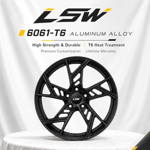LS8121 ล้อแม็กซ์รถยนต์แบบฟอร์จ 6061‑T6 ความแข็งแรงสูง ขนาด 18‑21 นิ้ว สีดำเงา ขอบขัดเงา 5x112 5x114.3 สำหรับรถซีดานหรูหราและรถ SUV ขายส่ง - Product Image 4