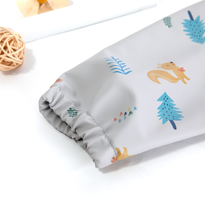 ผ้ากันเปื้อน PU แขนยาวสำหรับเด็กทารกวัยหัดเดิน,ผ้ากันเปื้อนกันนํ้าสำหรับกินอาหารเด็กแรกเกิดพร้อมกระเป๋าผ้าเรอสำหรับเด็กผู้ชายเด็กผู้หญิง - Product Image 5