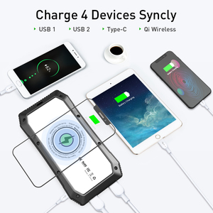 แบตสำรองพลังงานแสงอาทิตย์ QC3.0 20000มิลลิแอมป์10<span class=keywords><strong>ว</strong></span>ัตต์ชาร์จไร้สาย18<span class=keywords><strong>ว</strong></span>ัตต์พิมพ์ <span class=keywords><strong>C</strong></span> ชาร์จเร็<span class=keywords><strong>ว</strong></span>ธนาคารพลังงานกันน้ำ - Product Image 2