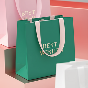 MH FSC sertifikası çevre dostu özel lüks altın damgalama gümüş sıcak damgalama UV kaplama LOGO kağıt torba ile gizlemek kolu - Product Image 2