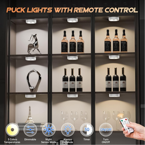<b>Motion</b> <b>Sensor</b> Step <b>Light</b> Wireless Rechargeable Puck <b>Lights</b> with Remote Stair <b>Lights</b> Indoor with 3 Colors Temperature - Product Image 3