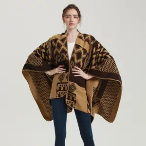 Stripe Oversized Shawl Scarf Fashion Simple Design Poncho Winter Women Cape Soft Cashmere Blanket Winter Shawl