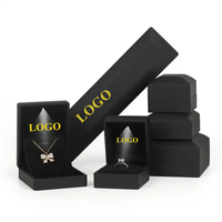Approvisionnement Direct d'Usine : Dernières Boîtes à Bijoux avec Logo Personnalisé LED, Boîte à Bague de Fiançailles Noire avec Lumière LED