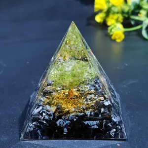 Grosir Ametis Buatan Tangan Energi Mata Harimau Resin Piramida Orgonit Kristal Piramida
