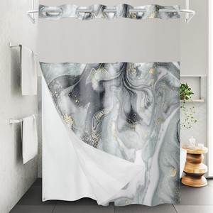 <span class=keywords><strong>Rideau</strong></span> <span class=keywords><strong>de</strong></span> <span class=keywords><strong>Douche</strong></span> Personnalisé Double Couche Amovible Effet Marbre, <span class=keywords><strong>Doublure</strong></span> Imperméable <span class=keywords><strong>en</strong></span> Polyester, <span class=keywords><strong>Tissu</strong></span> pour <span class=keywords><strong>Rideau</strong></span> <span class=keywords><strong>de</strong></span> <span class=keywords><strong>Douche</strong></span> Sans Crochets pour Salle <span class=keywords><strong>de</strong></span> Bain - Product Image 1