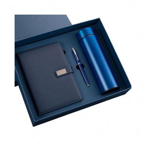 Luxury Business Men Gift Set 5-in-1 Promotional Gift Includes Notebook Pen Bottle Bag & Box with Fabric Cover Saddle Stitching - Product Image 4