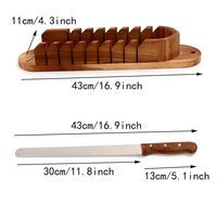 Trancheuse à pain en bambou de qualité supérieure pour attrape-miettes de pain maison coupe-pain pliable et compact Guide de tranchage de 3 tailles