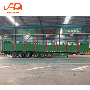 बाड़ कार्गो ट्रेलर <span class=keywords><strong>6</strong></span> अक्षल्स भारी शुल्क उच्च रेलिंग स्टील एंटी स्लिप फ्लोर सेमी ट्रेलर - Product Image 3