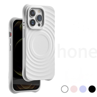 Coque de téléphone magnétique unie à effet ondulations d'eau en silicone liquide pour iPhone 18 17 Pro Max, compatible charge sans fil et anti-chute, vente en gros