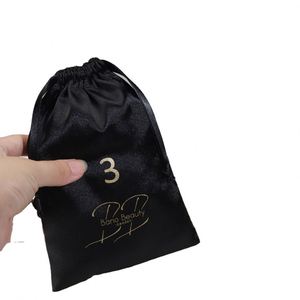 Pochette de parfum personnalisée en satin, sac à cosmétiques, sac à cordon en satin doux avec logo personnalisé - Product Image 2