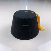 Sombrero Turco Fez de Fieltro Rojo Personalizado HLC con Borla, Sombreros Marroquíes, Accesorio de Disfraz para Eventos Casuales y al Aire Libre, Fiestas y Decoración