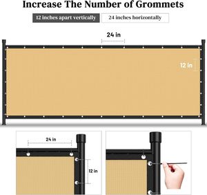 Clôture d'écran d'intimité Clôture robuste Filet d'<span class=keywords><strong>ombrage</strong></span> en maille Filets d'<span class=keywords><strong>ombrage</strong></span> Filets d'<span class=keywords><strong>ombrage</strong></span> - Product Image 4