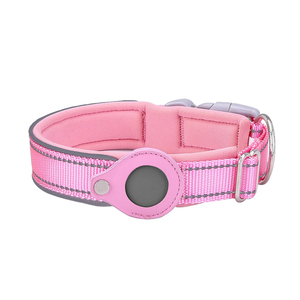 Kedatangan Baru Kalung Anjing Nylon Reflektif yang Dapat Disesuaikan dengan AirTag Retainer Tracker, Kalung Anjing yang Tahan Lama dan Kokoh untuk Anjing Sedang dan Besar - Product Image 1