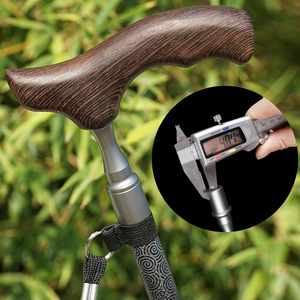 Bâton de marche rétractable Pioneer en fibre de carbone 62,5-100 cm avec poignée en bois de hêtre, bâton de randonnée - Product Image 1
