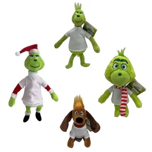 Juguete de peluche de elfo Grinch de transferencia de calor, juguetes de animales de peluche para niños, regalo de Año Nuevo de Navidad, peluches personalizados, muñeco de peluche de monstruo verde
