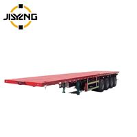 Semi-remorque à plateau plat de 30t, 40ft, 45ft, 12,5m de longueur, à 3 essieux, en acier, remorque de camion d'origine chinoise, remorque à plateau plat
