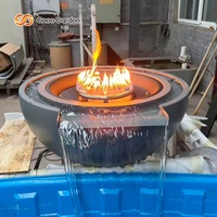 Brasero de jardin au propane en métal noir pour piscine, foyer aquatique pour piscine