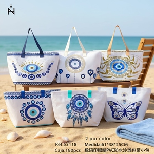 Sac de plage imperméable en PVC imprimé numériquement 61x38x25cm avec sangle de transport - Product Image 3