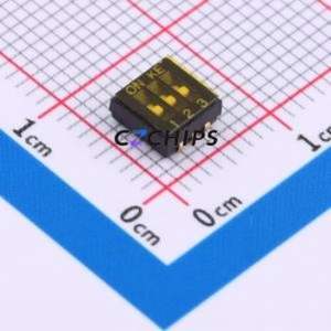 HX 1.27-3PBJ TPPT DIP Switch SMD Switch Flat Toggle, Groove Type Single Pole Single Throw 3 J-Lead - Product Image 1