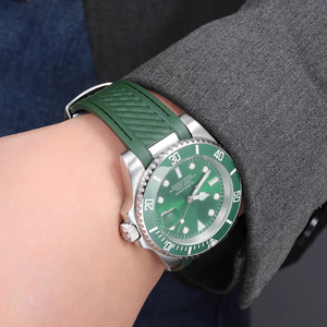 Para reloj de acero inoxidable <span class=keywords><strong>Omega</strong></span> correa de silicona de 20mm para Seamaster 300 AT150 Big Disc Flying 424 para cadena de goma Speedmaster Universe - Product Image 4