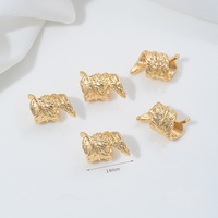 Accessoire de bijouterie en laiton plaqué or 14K, motif feuille plumeuse, avec perles à grand trou et entretoises, pour bracelet, collier, cordon et anneau de suspension