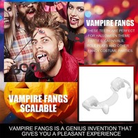 Dents de vampire rétractables pour maquillage d'Halloween, fausses dents de zombie pour fête, petites dents de tigre, crocs de vampire