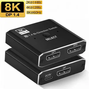 Displayport1.4スイッチ8KDisplayport双方向スプリッタースイッチャーDisplayport KVM 2X1 1X2ディスプレイポート8K @ 30Hz、4K @ 120Hz