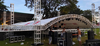 Estructura de armazón de tubo de aluminio, sistema de armazón de cúpula redonda de arco para eventos de conciertos, China
